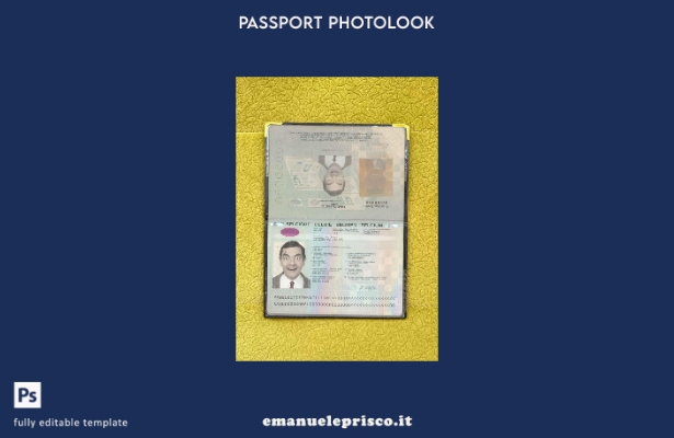 modello di aspetto fotografico del passaporto belga in stile verificato ().